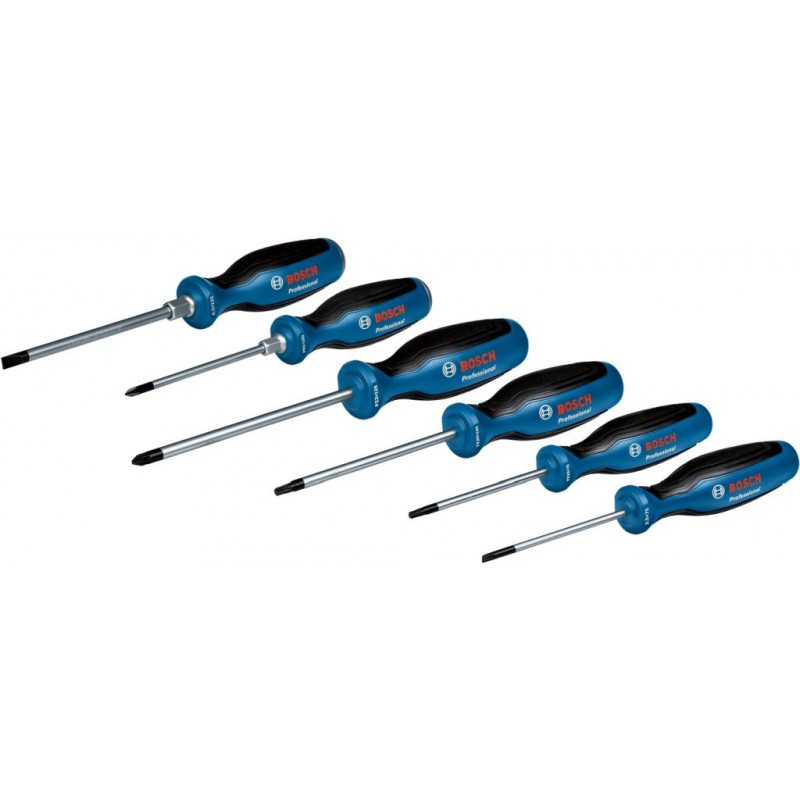 Jeu de tournevis Bosch 6 pièces (SL;PH;PZ;TX) — lot de 6 pièces