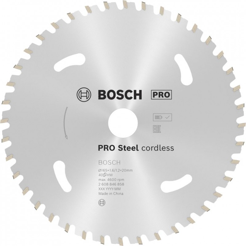 Lame de scie circulaire PRO Steel sans fil Bosch, 165 x 1,6 x 20 mm 2608846858
