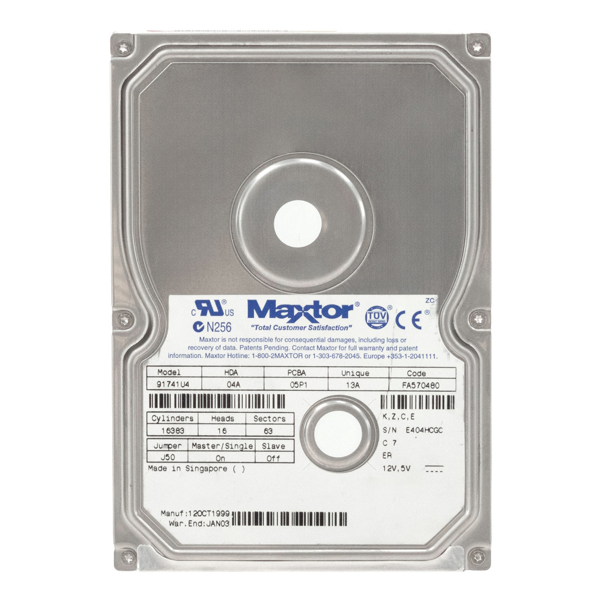 MAXTOR DiamondMax VL 17 17,4 Go 5.4K ATA 3,5'' 91741U4