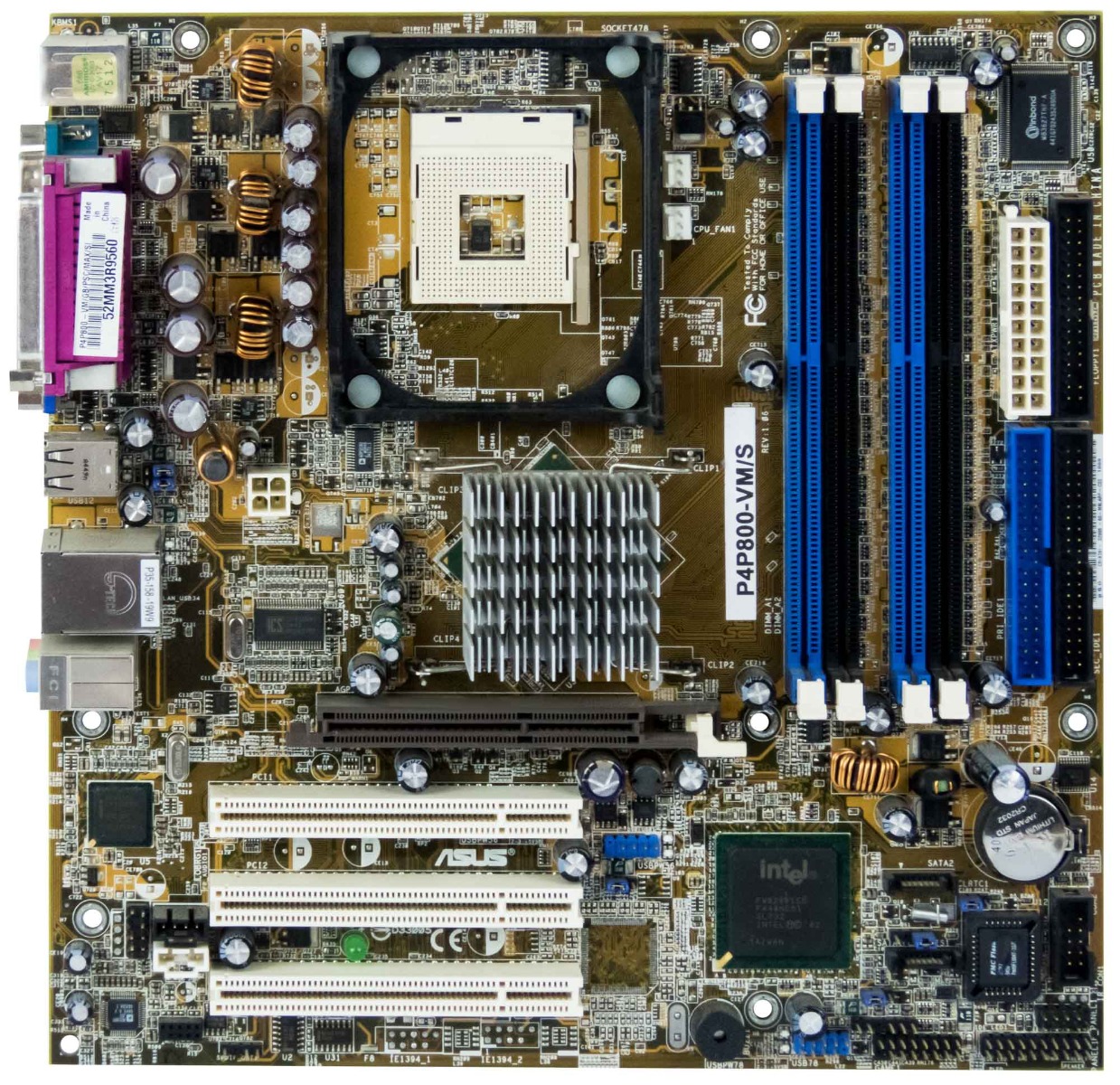 Carte mère ASUS P4P800-VM/S s478 DDR G32904-H17-A28