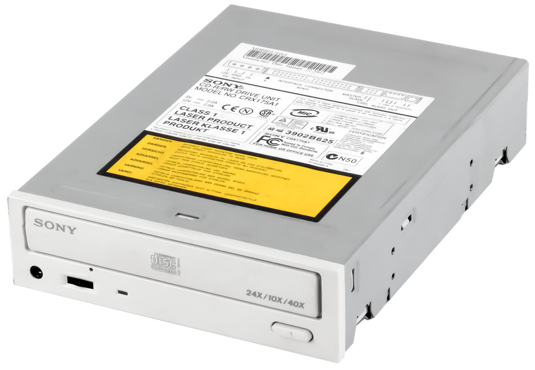 Unité de lecteur CD-R/RW SONY CRX175A1 ATA 5,25"