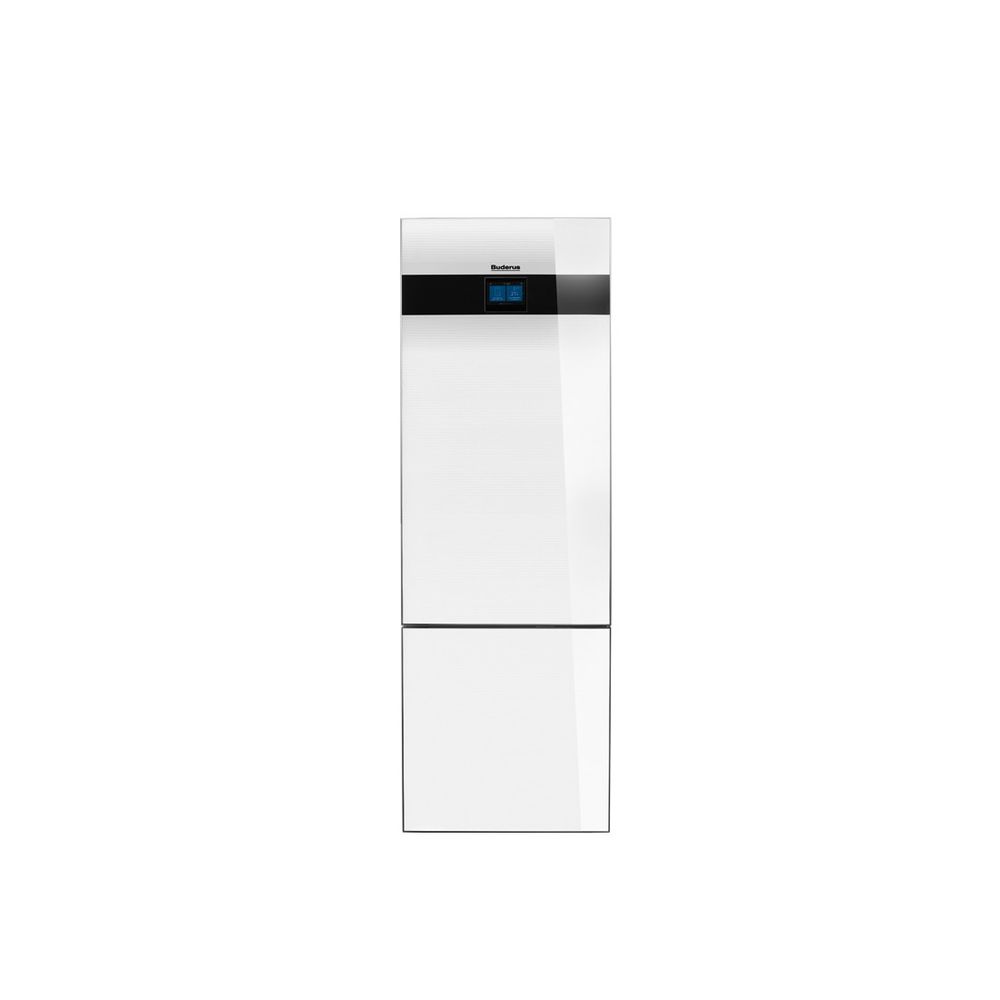 Pompe à chaleur sol/eau Buderus Logatherm WSW196i.2-16, R410A, avec ballon ECS T180, MX400, 16 kW à B0/W35, Titanium blanc