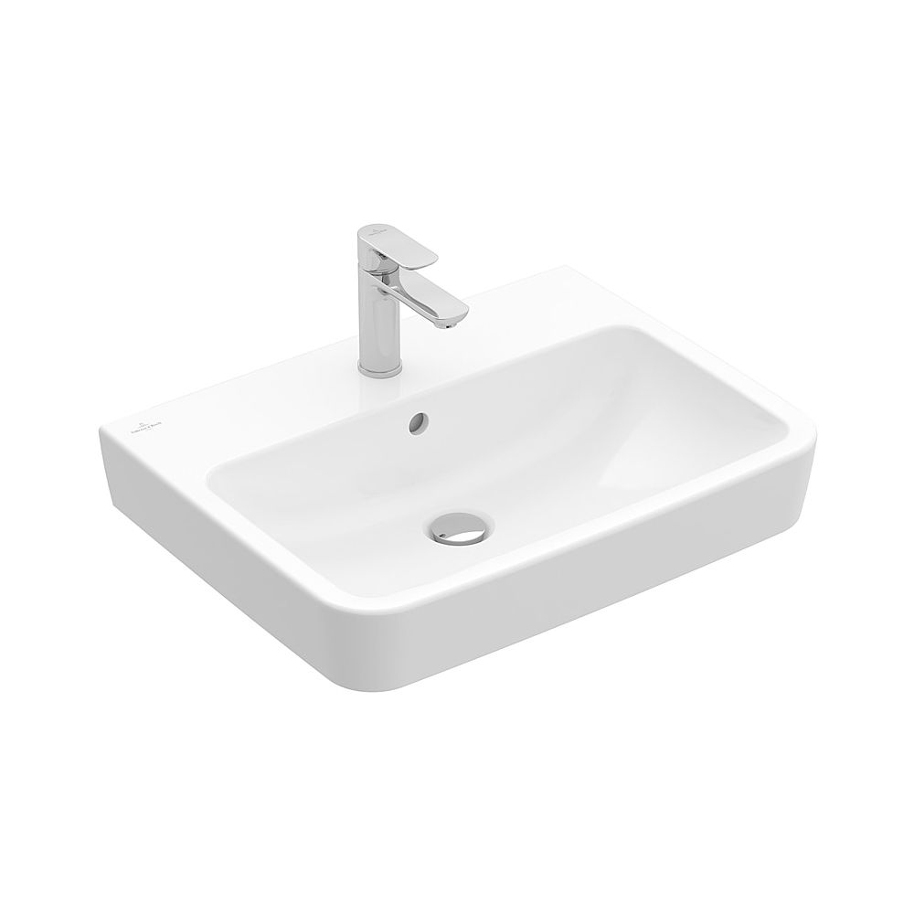 Lavabo Villeroy & Boch O.novo 600x460 mm, rectangulaire, 1 trou de robinet, sans trop-plein, blanc Alpin