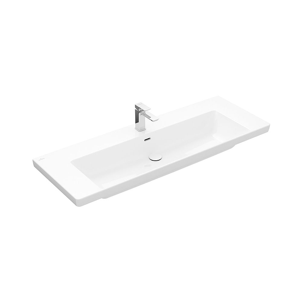 Villeroy & Boch Meuble-lavabo Subway 3.0 1300x470mm rectangulaire sans trop-plein Stone White CeramicPlus