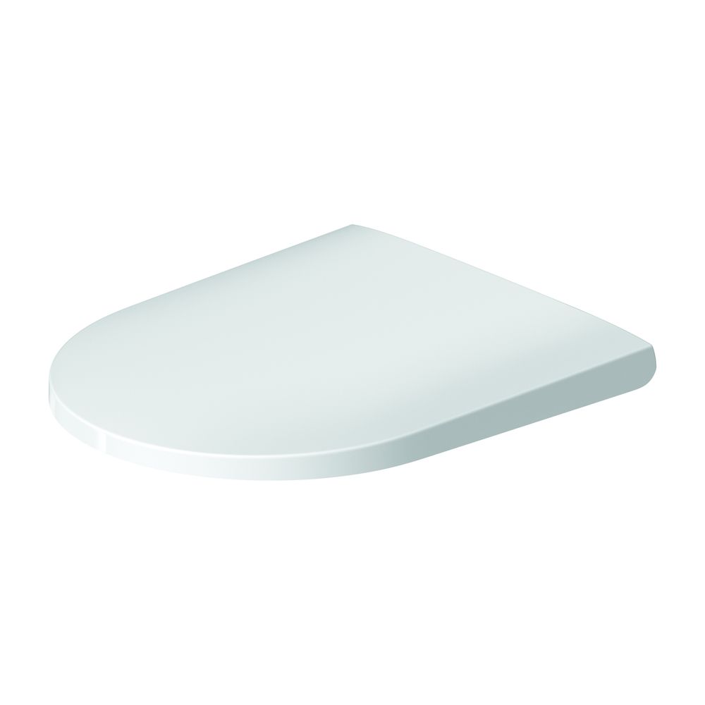 Siège WC Duravit D-Neo en forme de D, blanc haut brillant, 376x43x441 mm, avec fermeture automatique, garniture de siège amovible, chevauchant