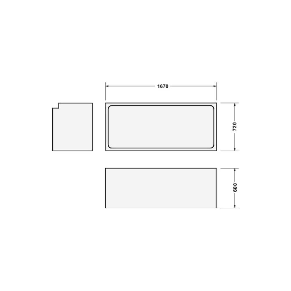 Support de baignoire Duravit rectangulaire, paroi latérale droite pour baignoire D-Neo 1700x750mm 700479