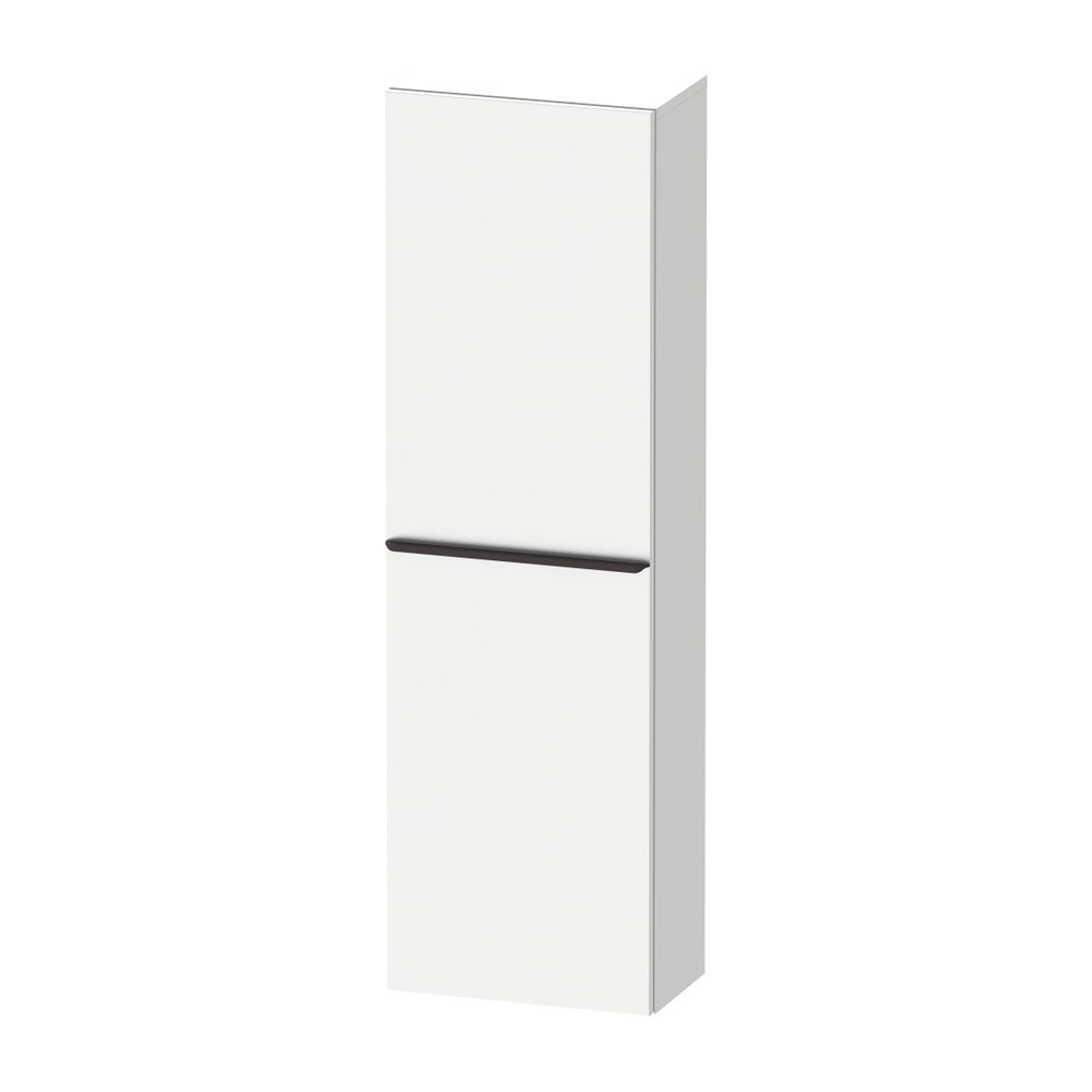 Duravit D-Neo meuble bas décoratif 240x400x1320 mm à droite, Blanc mat, 1 porte L, 4 étagères en verre, poignée Diamant noir