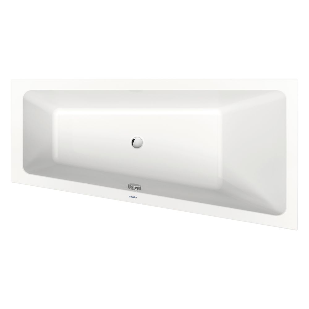 Duravit No.1 Baignoire 480x850x1600mm, 140l, blanc brillant, trapézoïdale, encastrable, 1 inclinaison de dosseret R