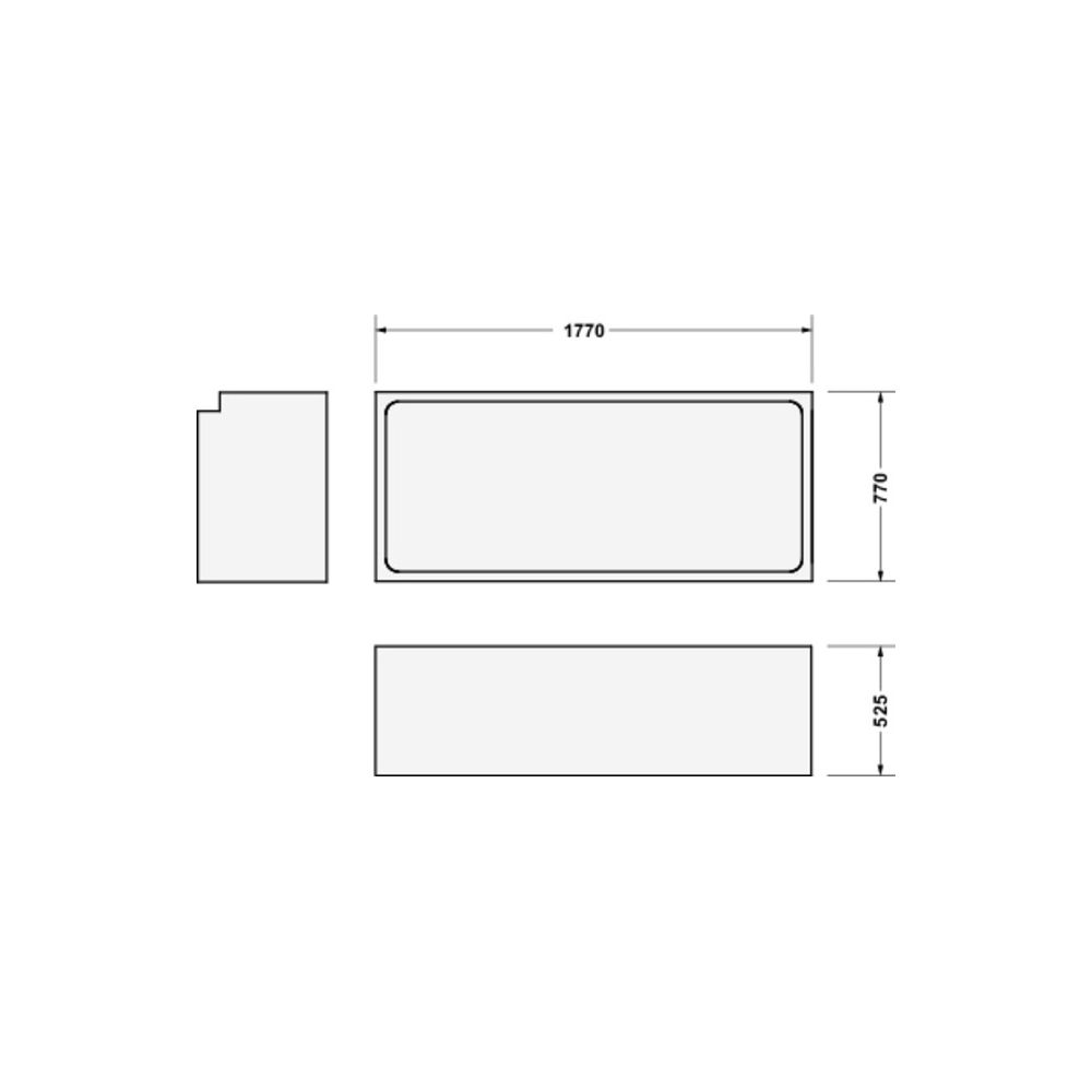 Duravit No.1 Support de baignoire, Rectangulaire, paroi latérale droite, 1800x800 mm avec 2 contre-pentes pour 700492