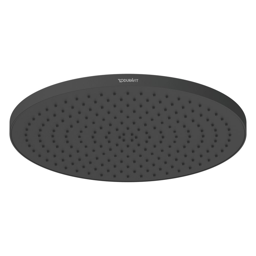 Duravit Douchette fixe, Noir mat, Plastique, Ronde, Ø 230 mm, 24 l/min, Rain, Montage mural/plafond