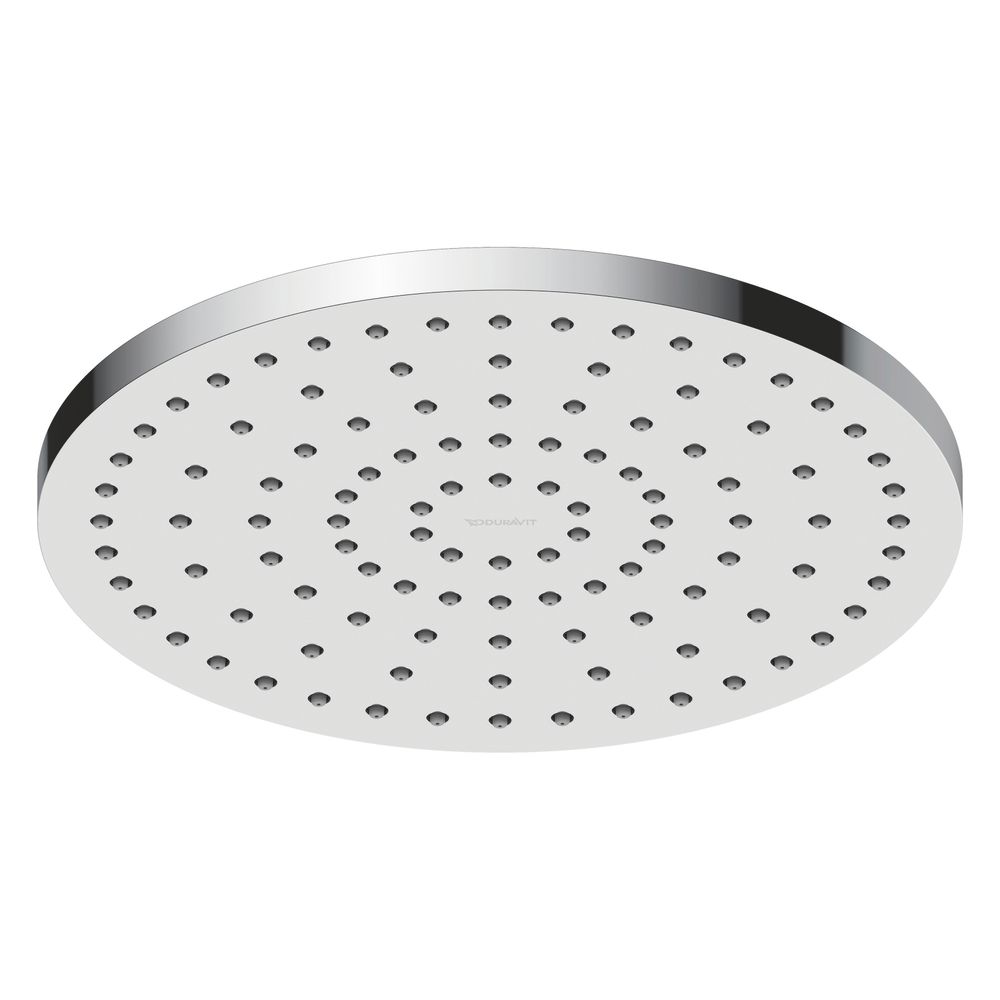 Duravit Pommeau de tête, chromé brillant, plastique, rond, diamètre 250 mm, débit 21 l/min, jet pluie, montage mural/plafond