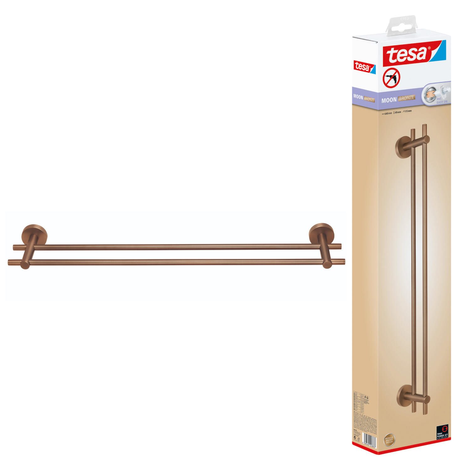 Support de serviette tesa 2-fold MOON bronze