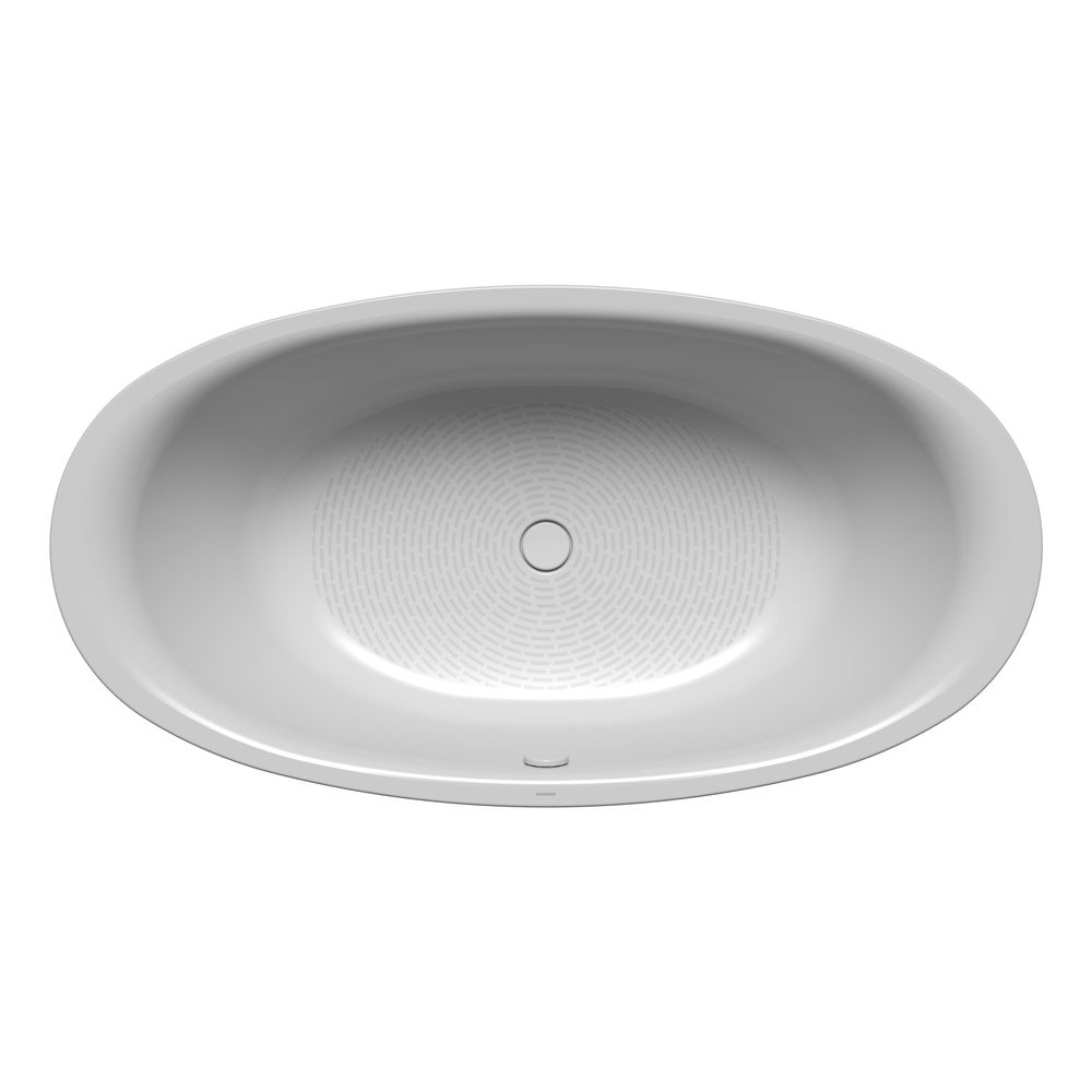 Baignoire Kaldewei Ellipso Duo ovale 465x1000x1900mm 214l Manhattan avec antidérapant complet, trop-plein et écoulement latéraux, sans robinetterie, PEFF