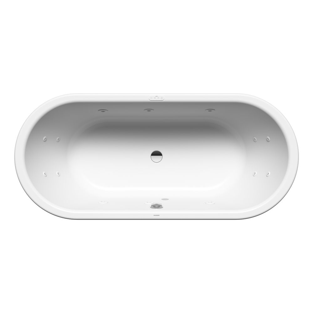 Baignoire hydromassante Kaldewei Classic Duo Full Body ovale 430x750x1700mm gauche 124l Mattschwarz 100/Mattschw. avec système de massage intégré, trop-plein, sans grille, PEFF