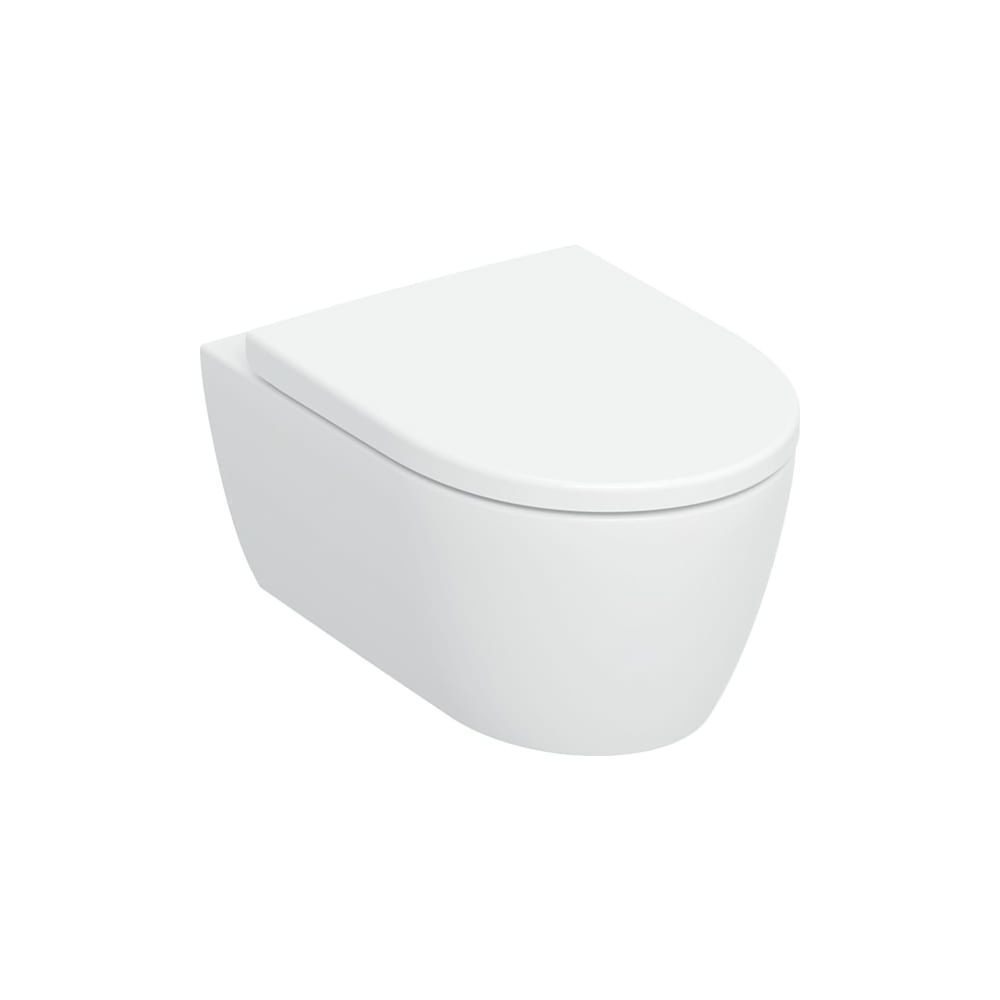 Geberit iCon Set WC suspendu Tiefspüler design céramique blanc, abattant 530 mm, fermeture automatique, QR, verrouillable