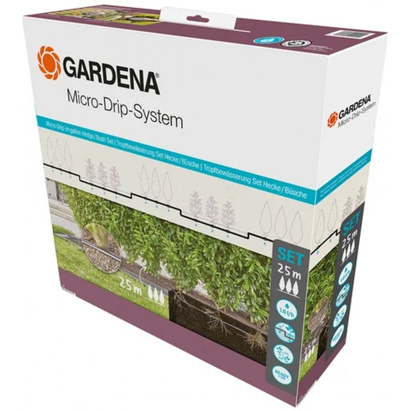 Kit d'irrigation GARDENA Micro-Drip pour haies/arbustes 25 m 13500-20