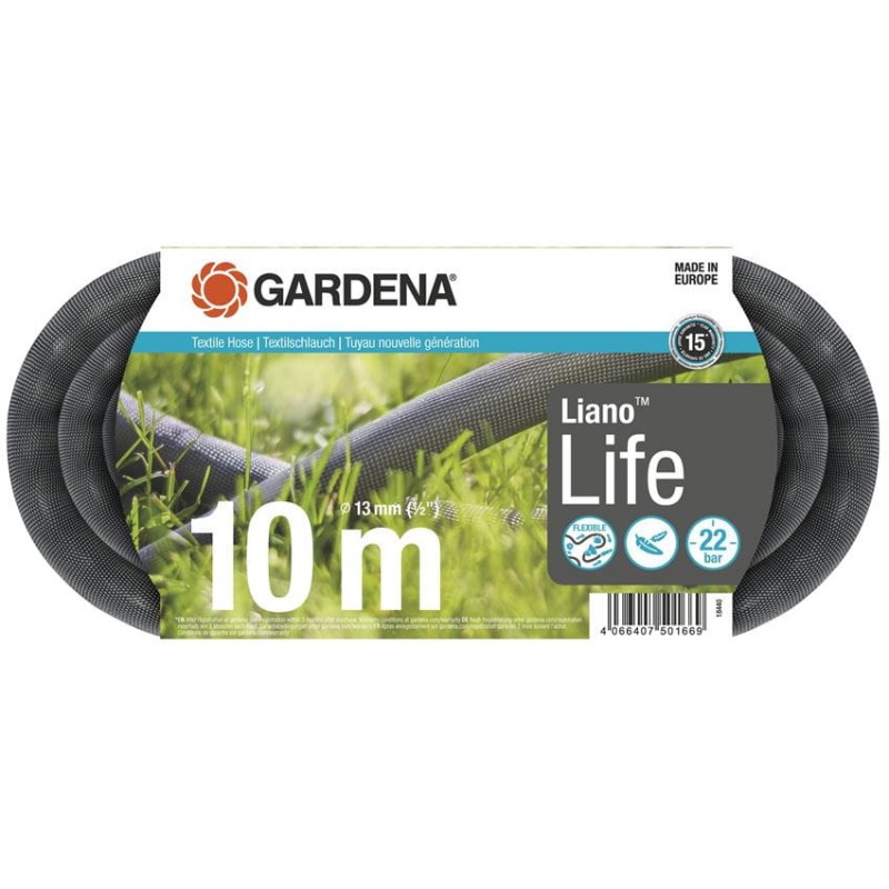 Gardena Liano Life Tube textile 10 m Set, 18440-20