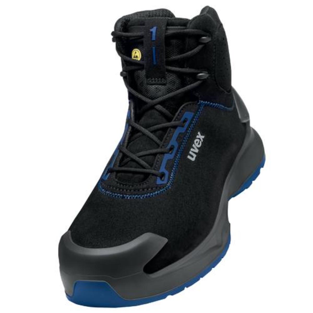 Botte de sécurité S2 uvex 1 x-craft, noir/bleu