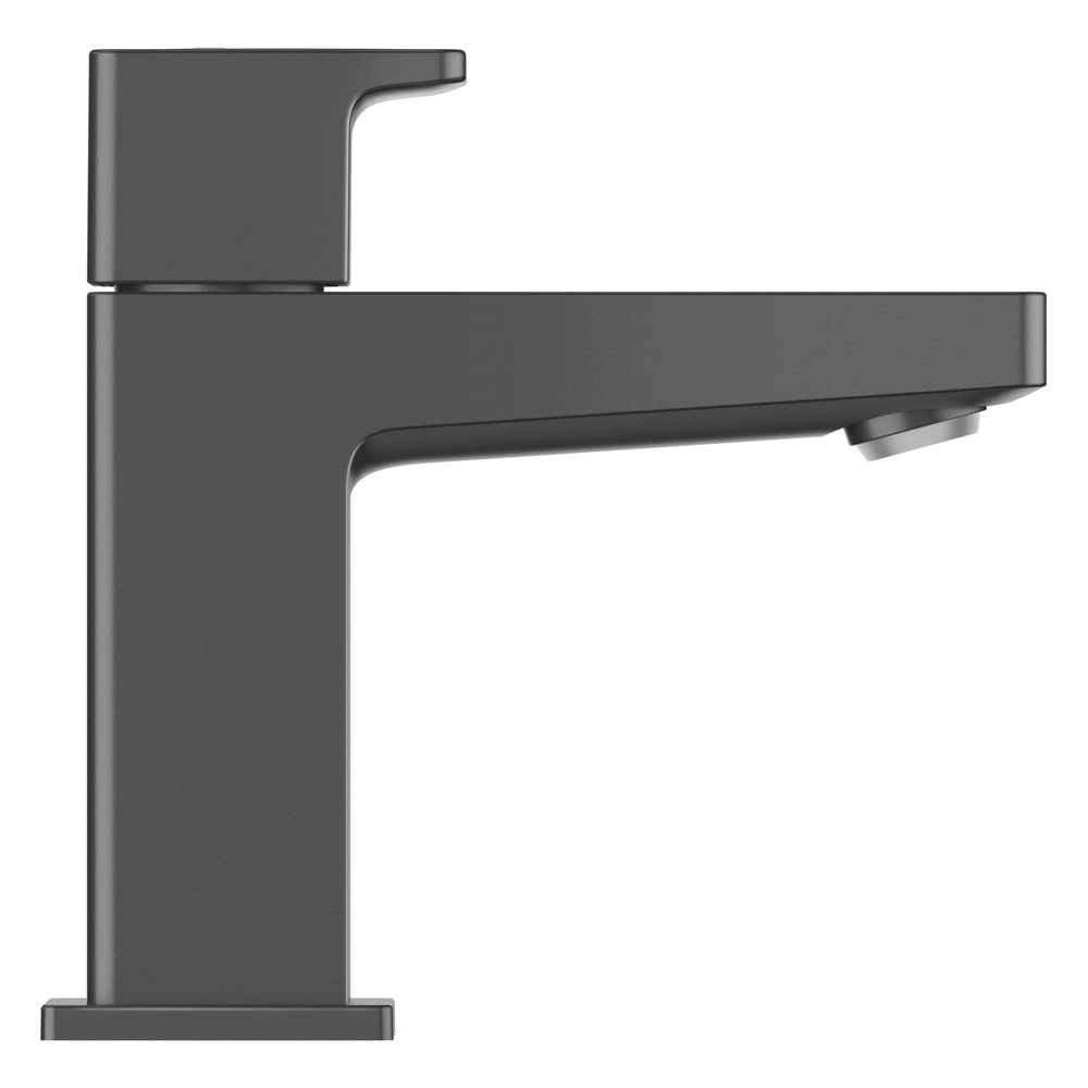 Duravit Vanne de sol Manhattan, noir mat, 5,5 l/min, portée 90 mm, hauteur 127 mm, régulateur de jet EasyClean, filetage extérieur, 1/2"