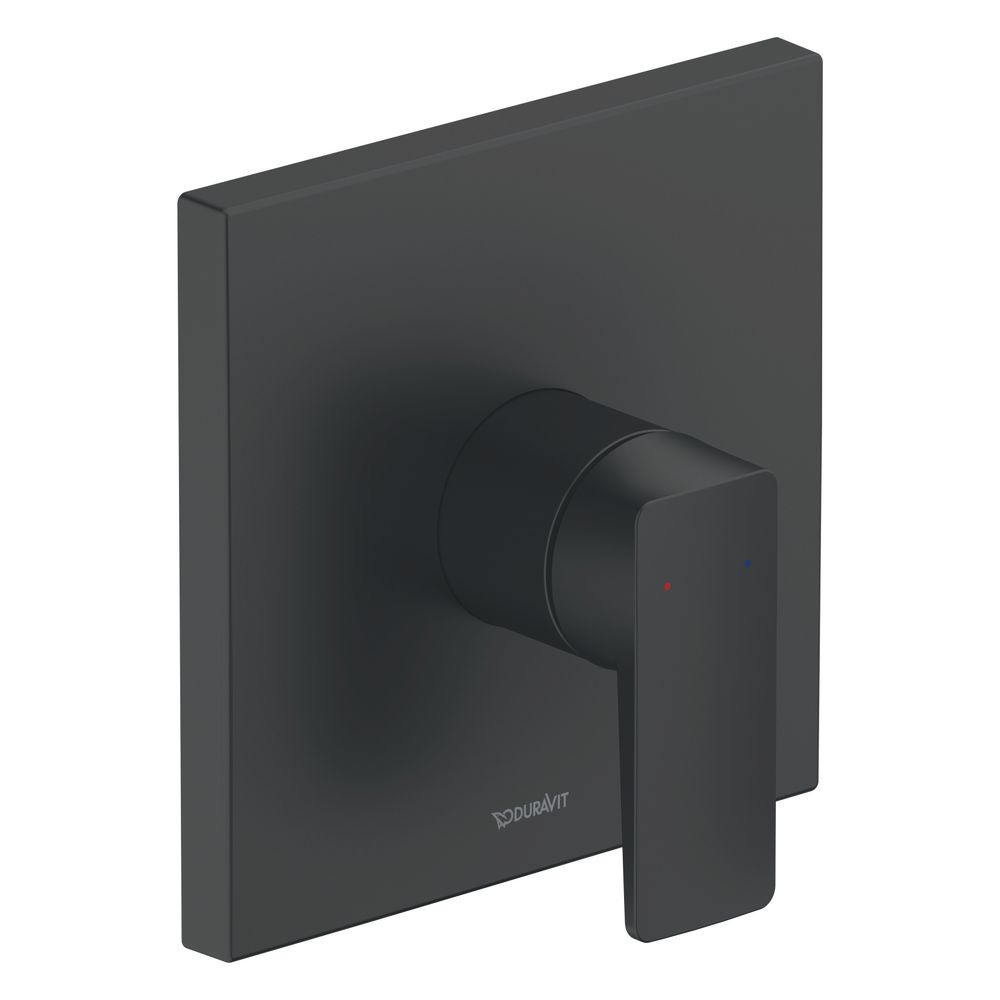 Duravit Mitigeur de douche à levier unique encastré Manhattan, Nombre de consommateurs 1, Noir mat, Rosace carrée 150x150 mm