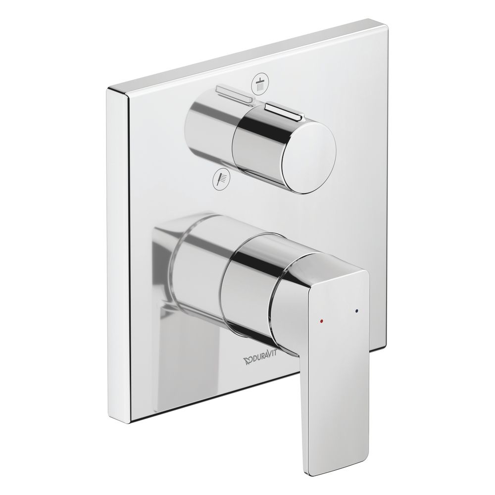 Duravit Mitigeur de douche à levier unique encastré Manhattan, Nombre de consommateurs 2, Chromé, Douchette fixe, Douchette manuelle, Rosace carrée 150x173 mm