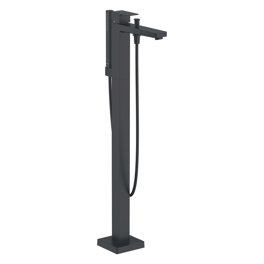 Duravit Manhattan Mitigeur monocommande pour baignoire sur pied, Noir mat, hauteur 920 mm, portée 232 mm, bec de baignoire, débit 27 l/min