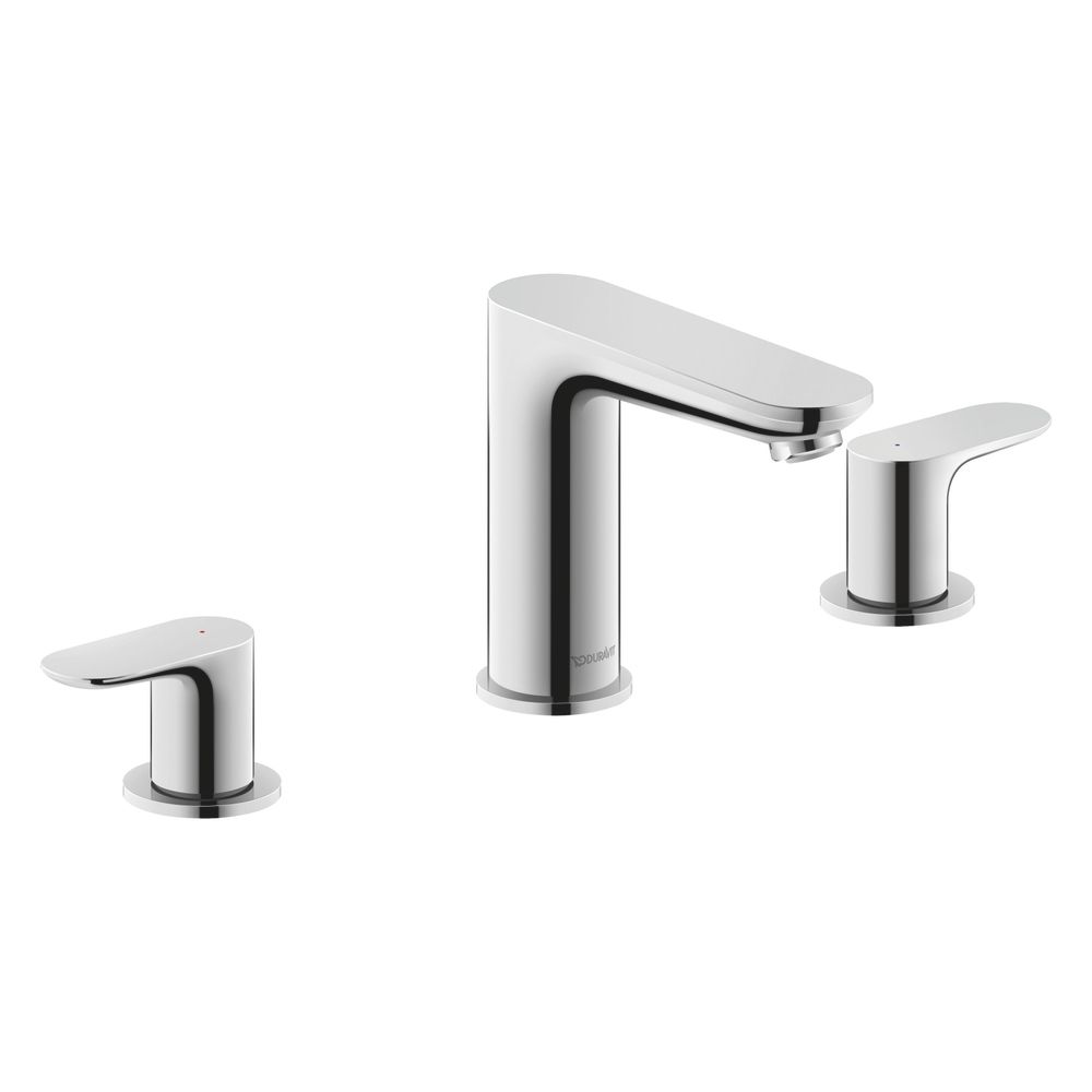 Duravit Wave Robinetterie de lavabo 3 trous système céramique, sans tige de vidage, chromé HG, portée 129 mm, 4,5 l/min à 3 bar