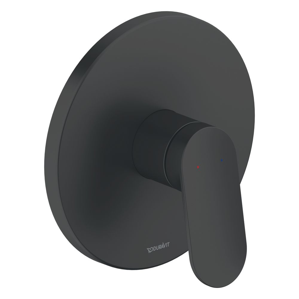 Mitigeur monocommande Duravit Wave sous-encastré, 1 utilisateur, Noir mat, 24,5 l/min, Rosace ronde, avec unité fonctionnelle