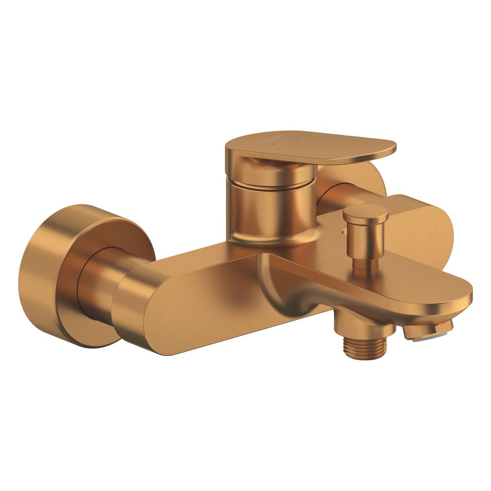 Duravit Wave Mitigeur monocommande pour baignoire à poser, bronze brossé, raccordement S, 1/2", entraxe 150 mm ±15 mm, clapet anti-retour, 25 l/min