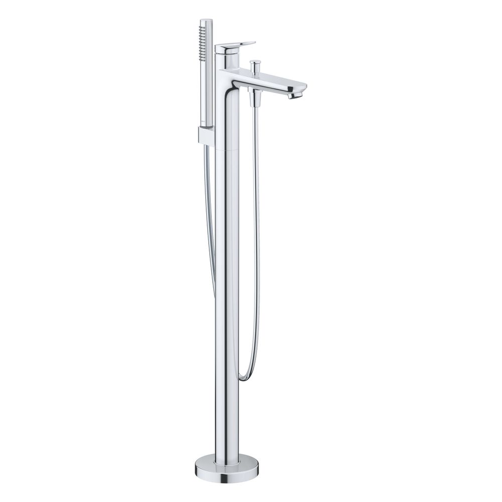 Duravit Mitigeur de baignoire monocommande Wave sur pied, chromé, hauteur 947 mm, portée 225 mm, bec de baignoire, pommeau manuel 27 l/min