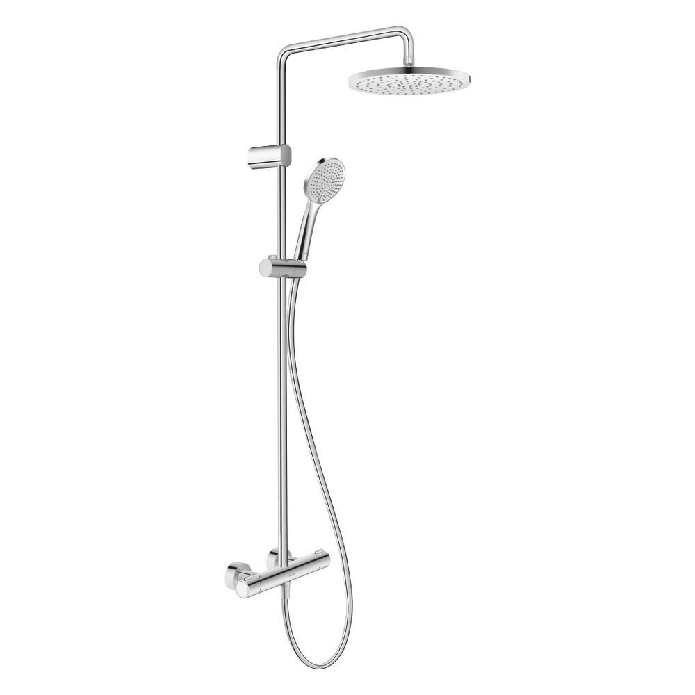 Duravit Système de douche Balcoon Chrom HG, mitigeur thermostatique, pommeau de tête 250 mm, 14,5 l/min pommeau manuel, 18,5 l/min pommeau de tête