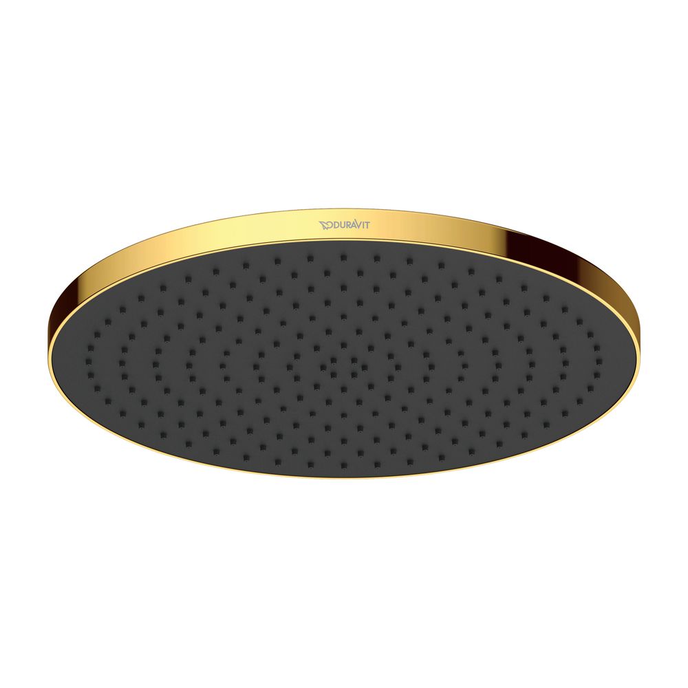 Duravit Douchette de tête, Or poli, Plastique, MinusFlow, Diamètre 230 mm, 9 l/min, Rain, Montage plafond/mur