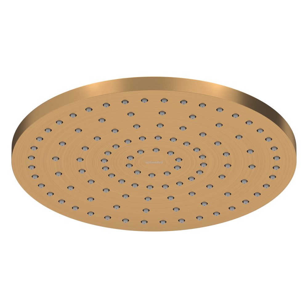 Pommeau de douche tête Duravit, bronze brossé, plastique, MinusFlow, rond, Ø 250 mm, 9 l/min, mode pluie, montage plafond/mur