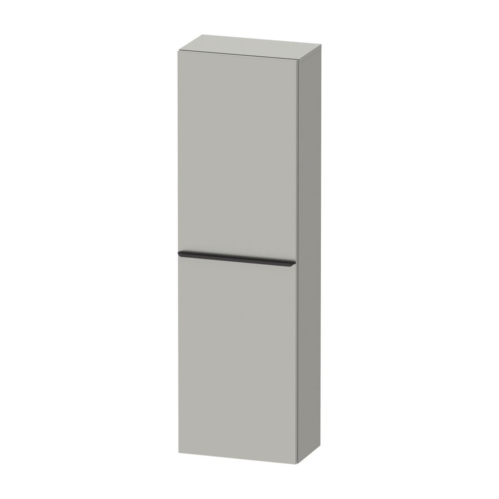 Duravit D-Neo Meuble demi-haut Décor 240x400x1320mm Gris béton Mat, 1 porte L, 4 étagères en verre, Poignée Noir diamant