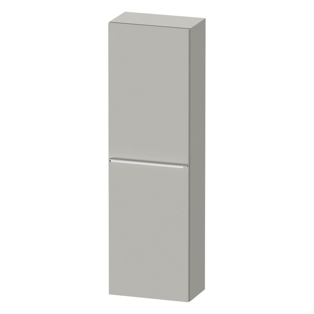 Duravit D-Neo Meuble haut semi-encastré décor 240x400x1320mm Béton Gris Mat, 1 porte G, 4 étagères en verre, poignée Chromé