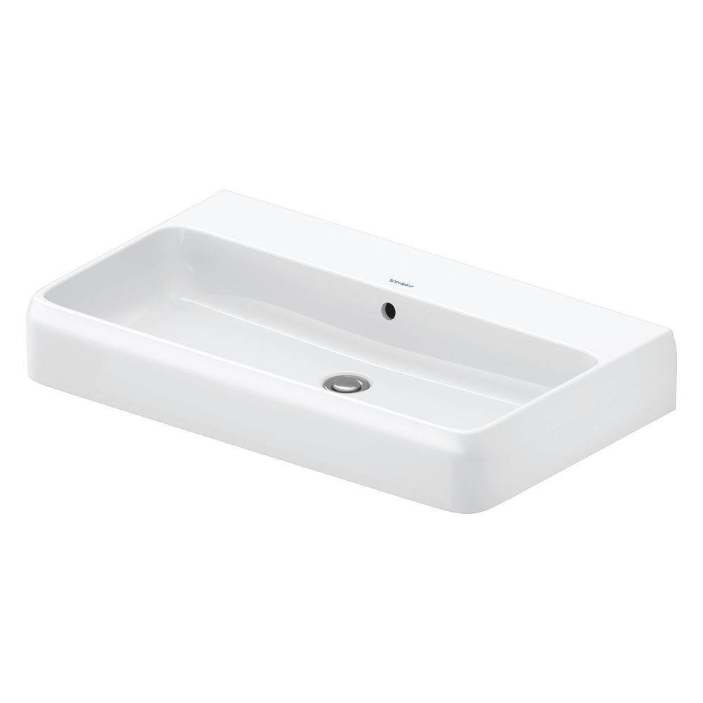 Duravit Qatego lavabo mural 470x800x150 mm, blanc brillant, rectangulaire, 1 emplacement de lavage central, avec trop-plein, poncé