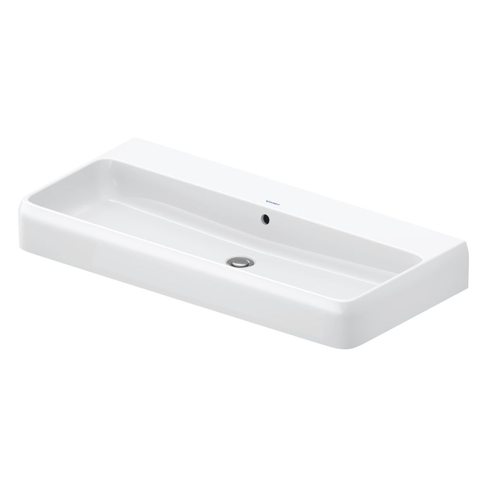 Duravit Qatego lavabo mural 470x1000x150 mm, blanc brillant, rectangulaire, 1 emplacement de lavage central, avec trop-plein