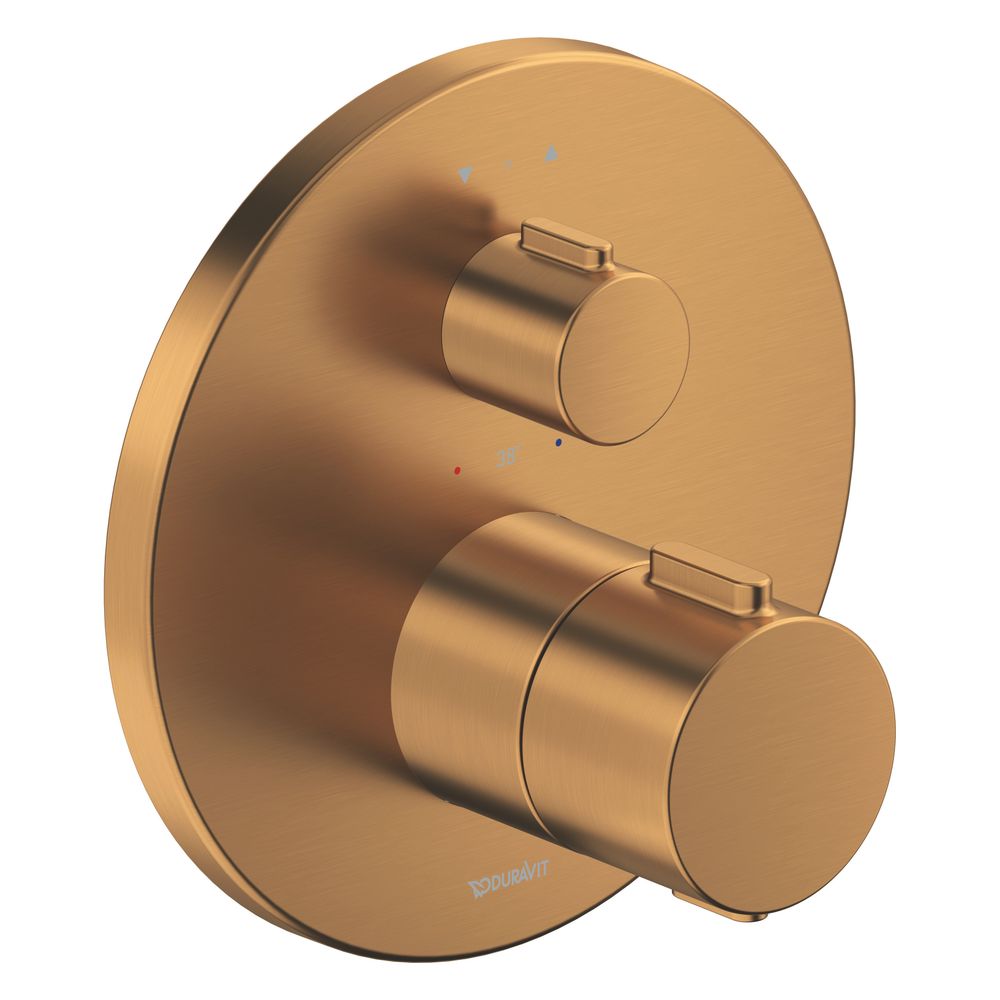 Duravit Robinetterie thermostatique Thermostat encastré, 2 consommateurs, bronze brossé, 20, 5l/min, rosace ronde, rosace 170mm