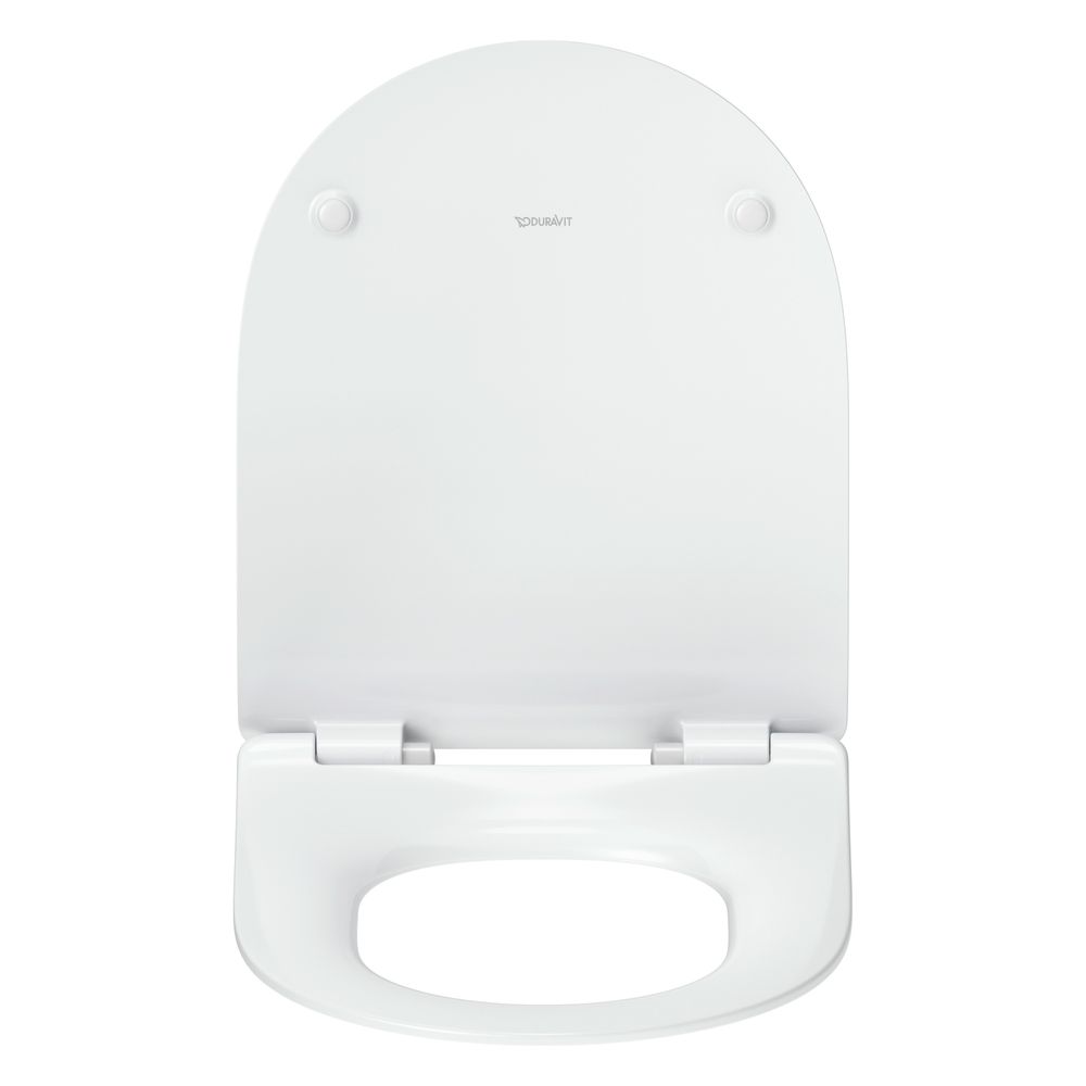 Cuvette WC Duravit Univavo en forme de D, blanc, 368x47x451 mm, avec fermeture automatique, garniture de siège amovible, chevauchant