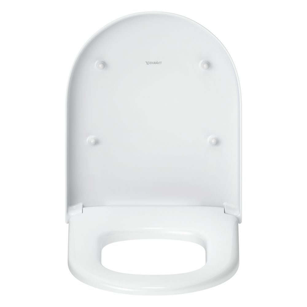 Cuvette WC Duravit Univavo D-shaped blanc, 377x50x455mm, avec fermeture automatique, garniture de siège amovible, chevauchement