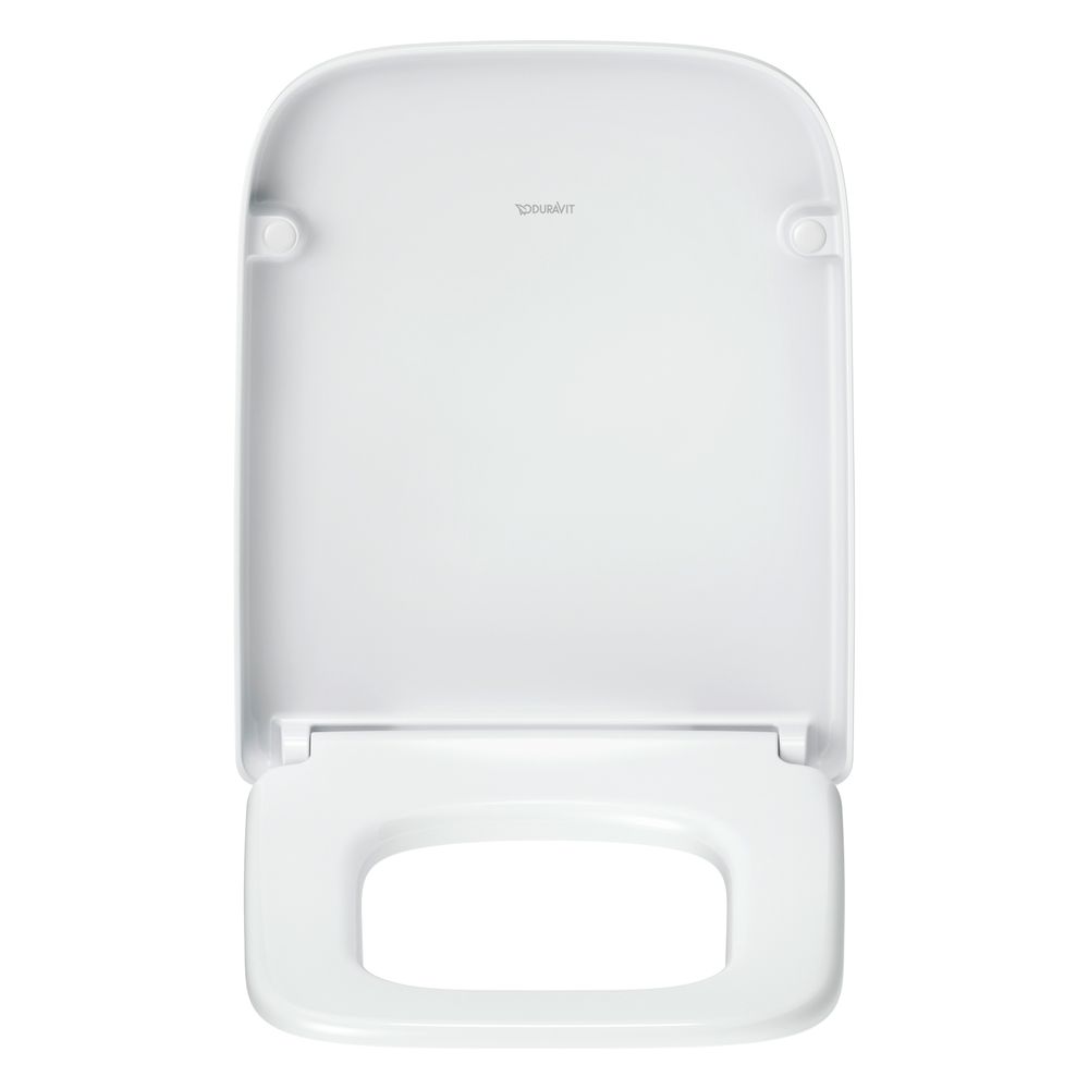 Siège WC Duravit Univavo angulaire blanc, 362x50x438 mm, avec abattant automatique, garniture de siège amovible, chevauchant