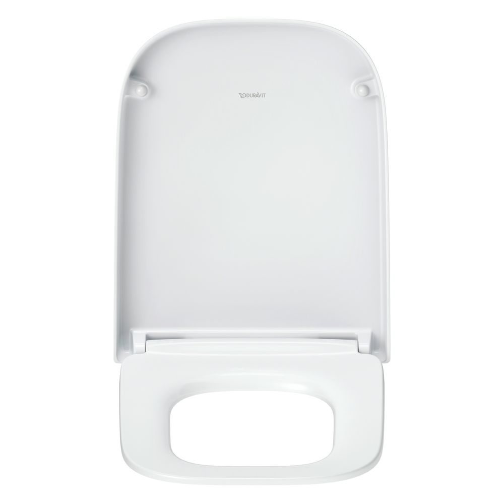 Siège WC Duravit Univavo angulaire blanc, 355x49x448 mm, avec fermeture automatique, garniture de siège amovible, chevauchant