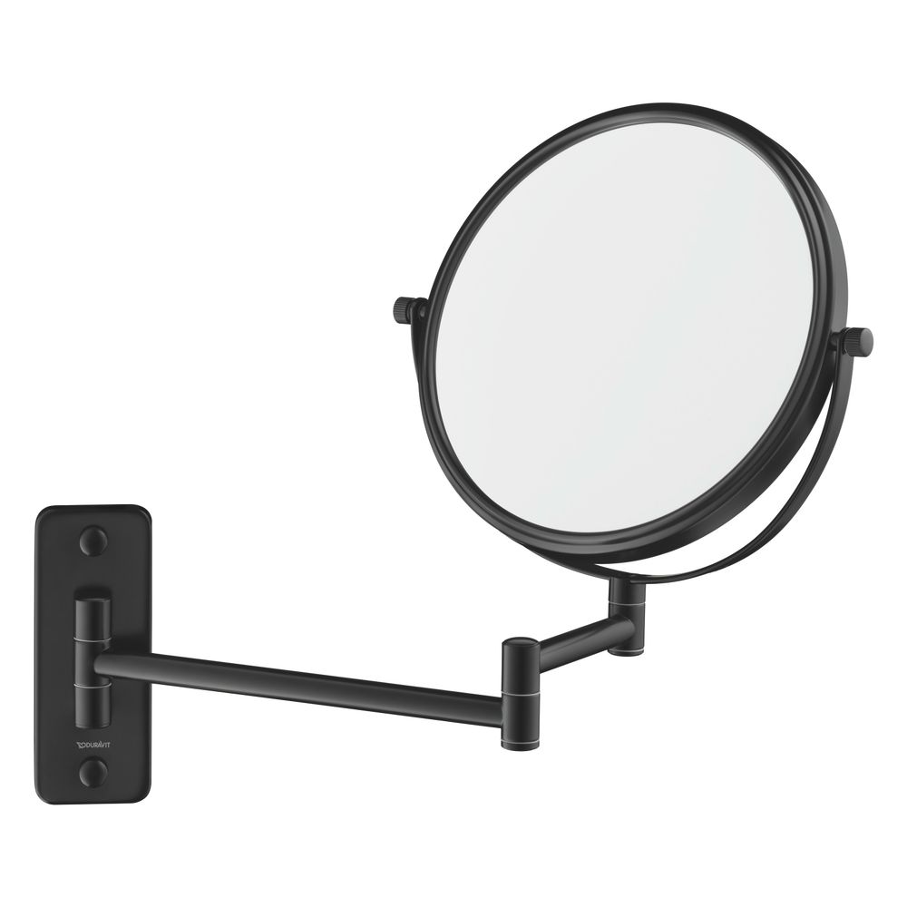 Duravit miroir de cosmétique D-Code 330x203x310 mm noir mat avec agrandissement optique 3x et fixation par vis