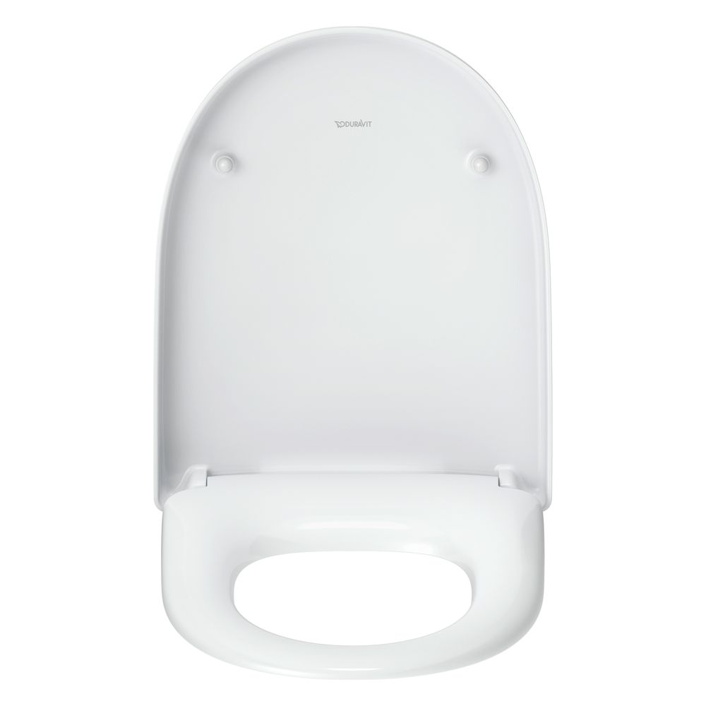 Duravit Siège de WC Univavo en forme de D, blanc, 373x49x457 mm, avec mécanisme d'abaissement automatique, garniture de siège amovible, à recouvrement