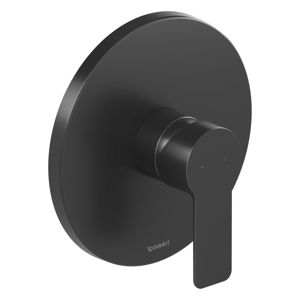 Duravit D-Code Mitigeur de douche monocommande encastré, 1 utilisateur, noir mat, 24,5 l/min, rosace ronde Ø 170 mm