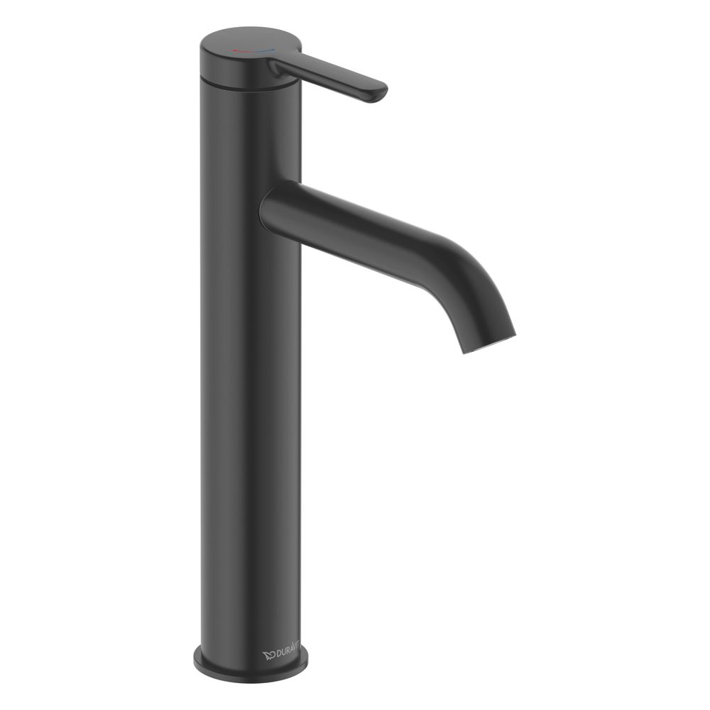 Mitigeur monocommande Duravit C.1 FreshStart et MinusFlow, noir mat, 4 l/min, portée 136 mm, hauteur 252 mm