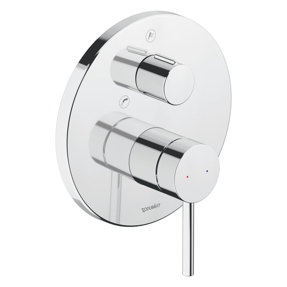 Duravit Circle Mitigeur monocommande pour baignoire encastré, Nombre de consommateurs 2, Chromé, Nombre de consommateurs 2, 22,5 l/min, Rosace ronde