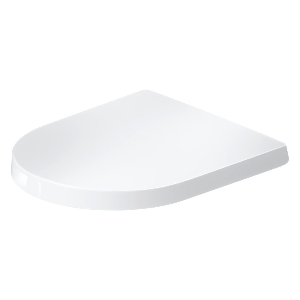 Siège WC Duravit Balcoon D-shaped blanc 374x40x438 mm, avec fermeture automatique, garniture de siège amovible