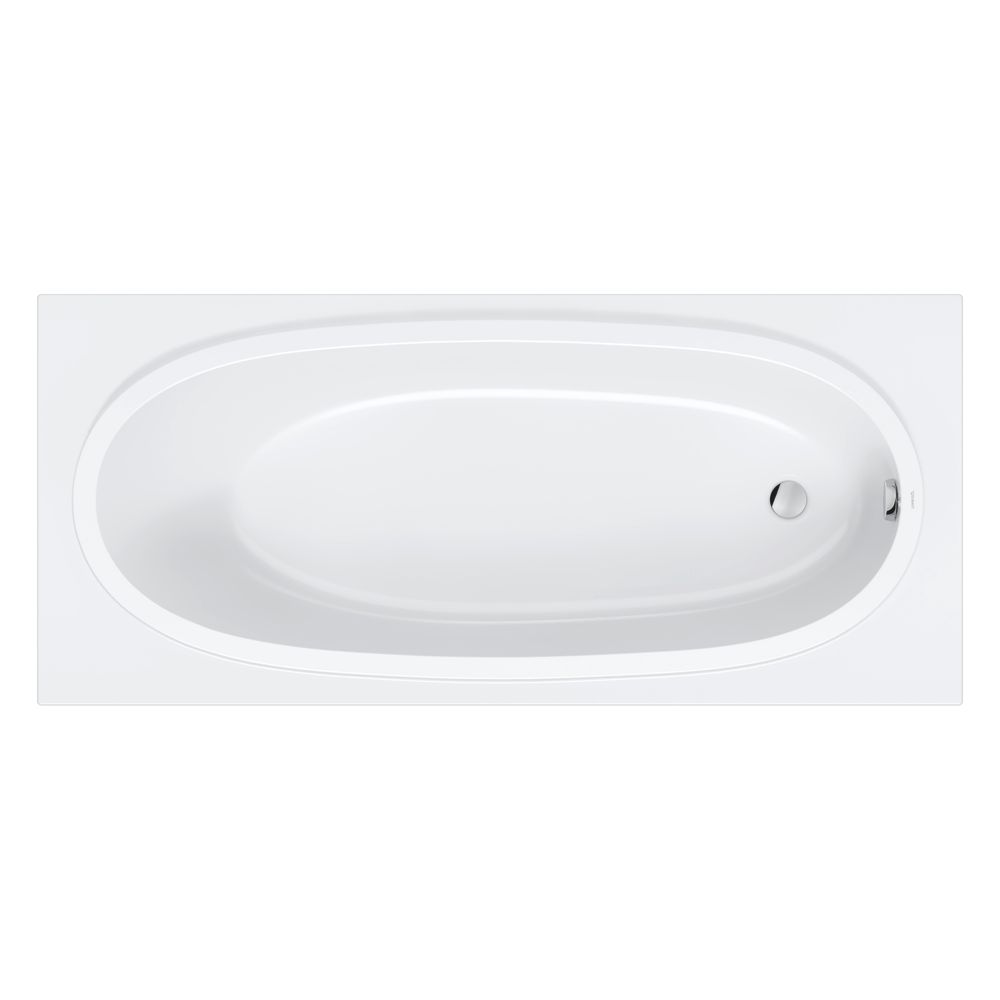 Duravit Balcoon Baignoire 480x800x1800mm, Blanc brillant, Rectangulaire, À encastrer, 1 dosseret incliné variable, 137l, Revêtement acrylique sans joint