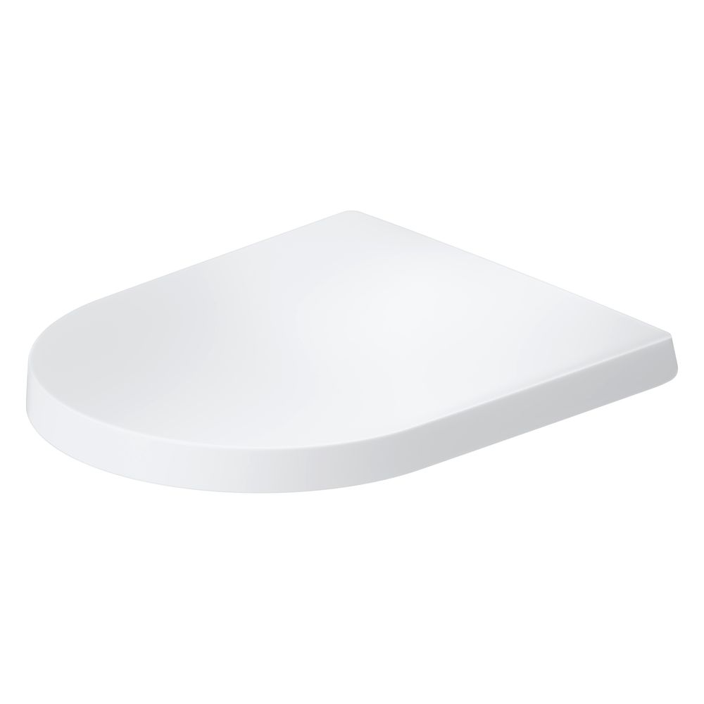 Siège de WC Duravit Balcoon D-shaped, Blanc soie mat, 374x40x458 mm, sans fermeture automatique, garniture de siège démontable, chevauchant